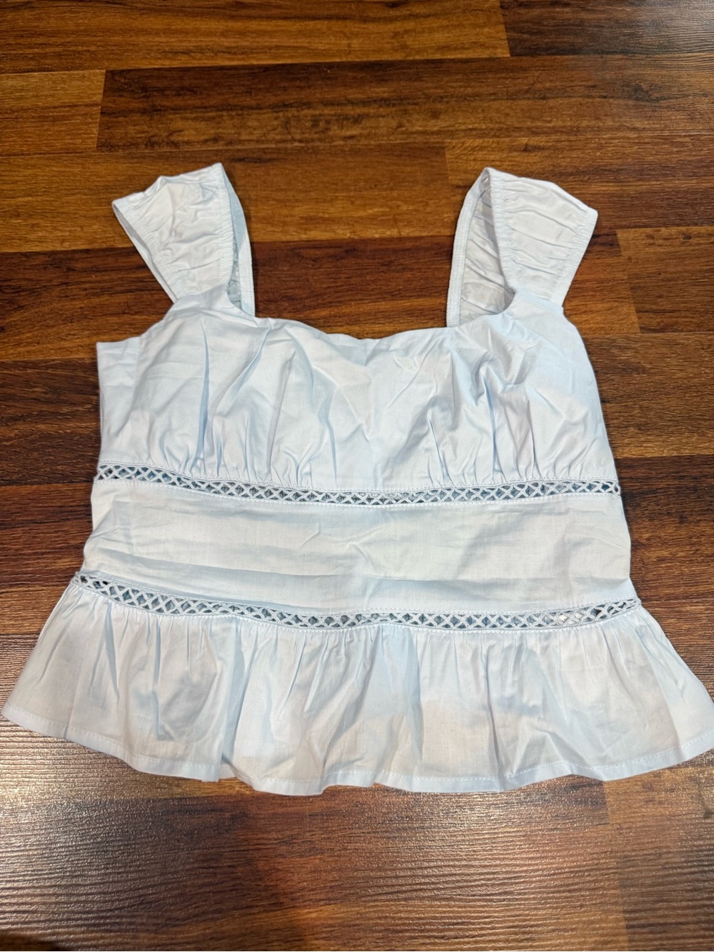 Women's Light Blue Ruffle Hem Tank Top Wild Fable Size XS Brand New